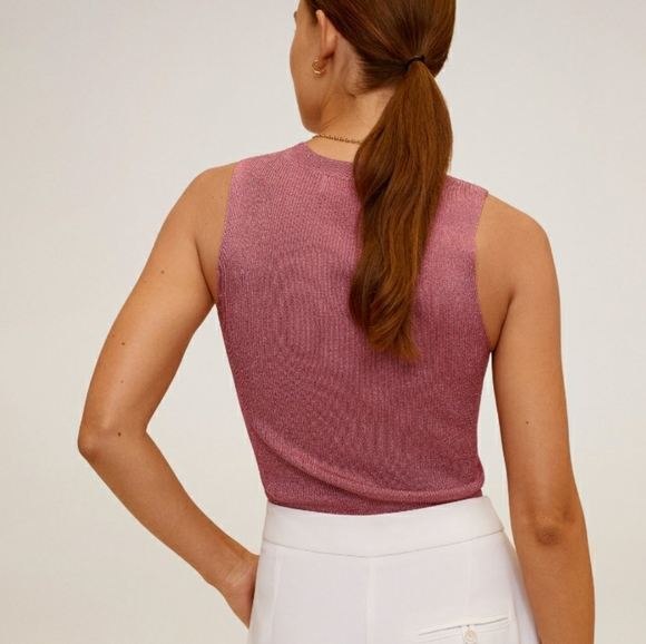 MNG by Mango Metallic thread Top - Picture 2 of 4